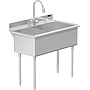 UTILITY SINK TWO COMP 21 X 18   W / PULL DOWN SPRAYER FAUCET